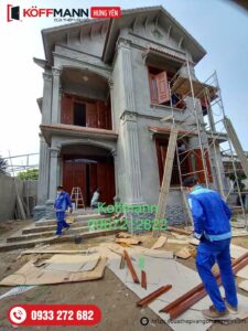 Thi công lắp đặt cửa thép vân gỗ Koffmann tại Hưng Yên