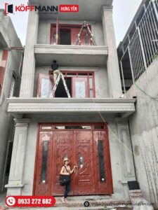 Thi công lắp đặt cửa thép vân gỗ Koffmann tại Hưng Yên